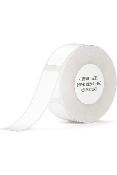 NiiMbot D11 Çok Amaçlı Etiket 12x40mm Beyaz (160 Adet) Yırtılmaz, Sudan Ve Ya...