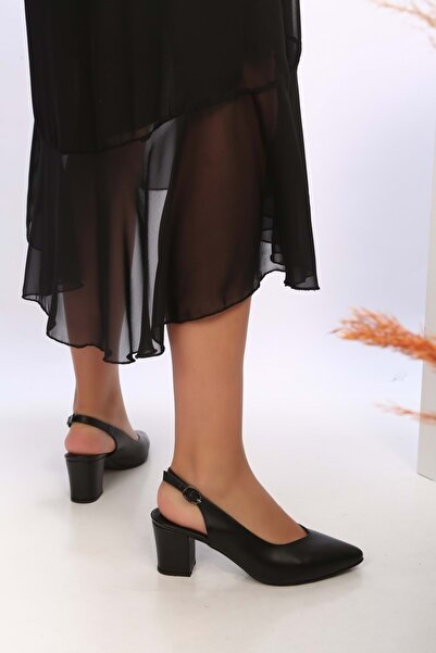 Shoeberry Dámské boty Whitney Black Skin na podpatku