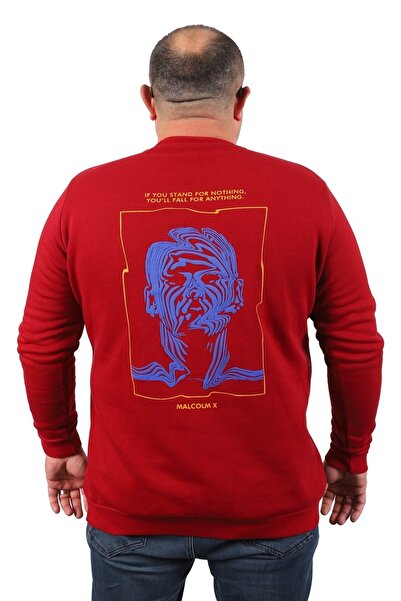 MocGrande Чоловічий світшот великого розміру Malcolmx 22735 бордовий