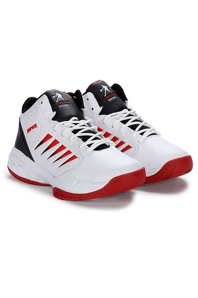 Jump 27800 Pantofi sport pentru băieți de baschet Alb-negru-roșu