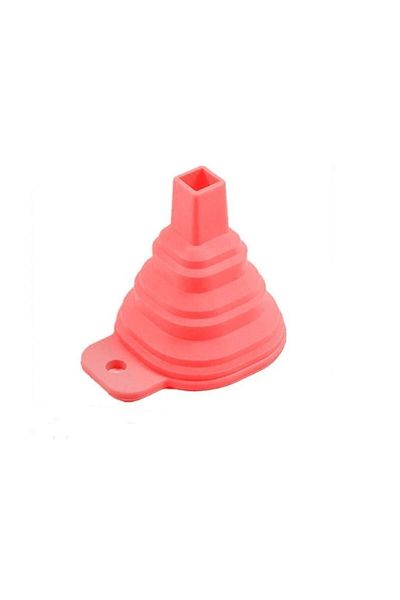 Akkoyunlu home Mini Silicone Folding Funnel Red Funnel