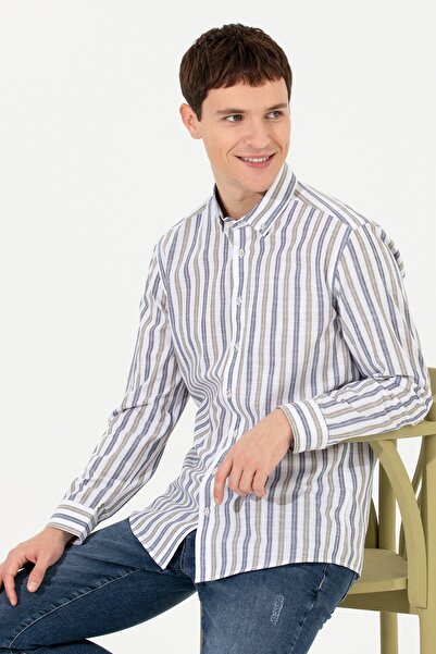 Pierre Cardin Ανδρικό πουκάμισο Χακί