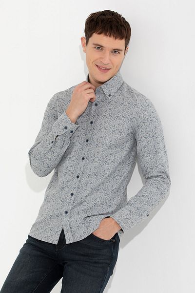 Pierre Cardin Ανδρικό μπλε πουκάμισο