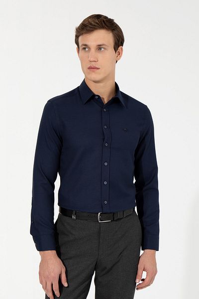 Pierre Cardin Ανδρικό πουκάμισο Navy Blue
