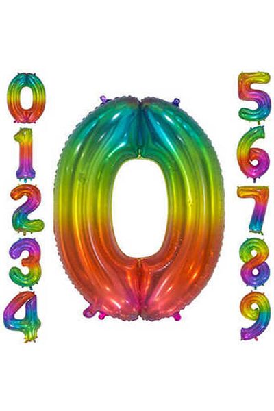 hediyeofisi 1 Meter Large Size Rainbow Concept Balloon - 0 Figures