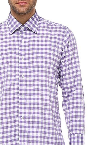 Varetta Ανδρικό λιλά Slim Fit καρό μακρυμάνικο πουκάμισο