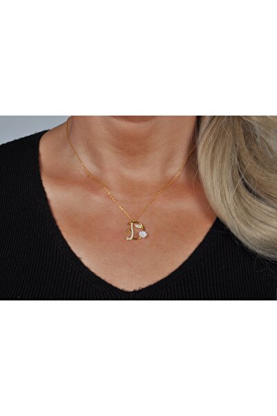 EZİLA SİLVER Manolya Çiçekli Harfli Gümüş Kolye [ D ]