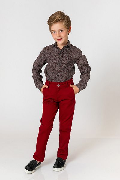 incity Boy's Burgundy Trousers