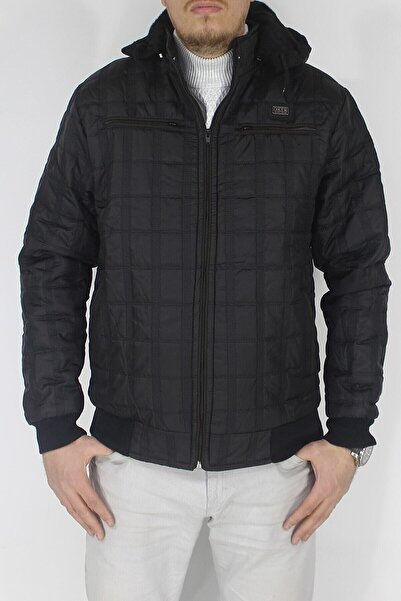 gambia outdoors Palton negru pentru bărbați, căptușit cu fleece, mărime mare, cu glugă și fără glugă