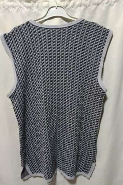 İMRAN Black-White Patterned Buttoned Large Vest