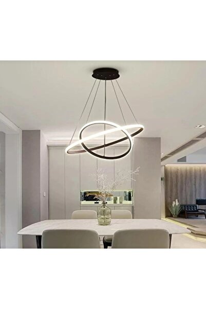 luxury modern aydınlatma Alyans Model Ledli 2'li Avize Beyaz Işık Salon Mutfa...