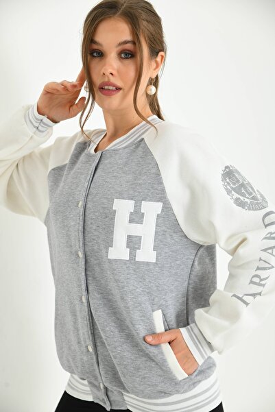 VOLT CLOTHİNG Unisex Printed College Jacket