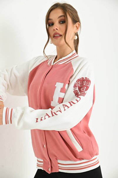 VOLT CLOTHİNG Unisex Printed College Jacket