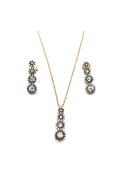Nisa Gümüş 925 Ayar Gümüş Elmas Montür Set