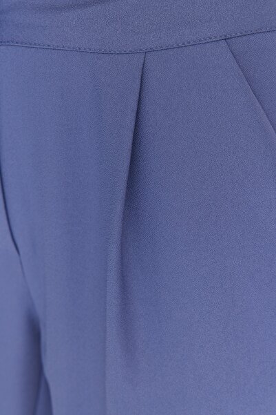 Trendyol Collection Blue Wide Leg Pleated Woven Trousers TWOSS19WX0017