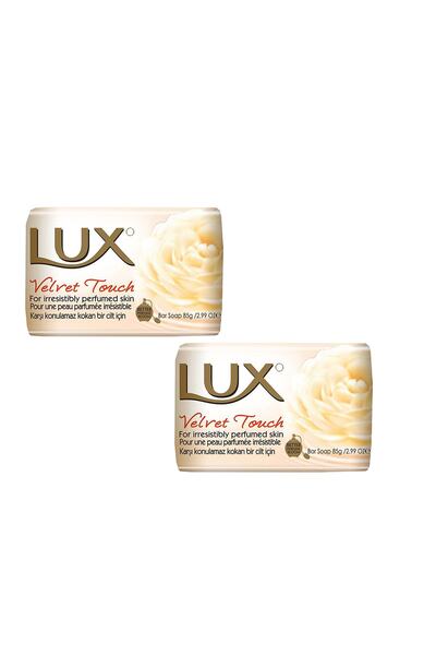 LUX 2 قطعة. صابون لوكس أصفر 80 جرام. لمسة مخملية