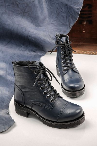 Lal Shoes & Bags Grant Γυναικείες μπότες από γνήσιο δέρμα-σκούρο μπλε