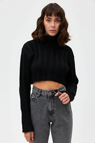 Açelya Okcu Thessaloniki Knitted Turtleneck Crop Sweater