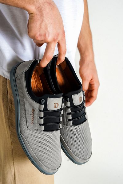 Deripabuc Genuine Leather Gray Nubuck Men's Leather Casual Shoes Mrd7-0707