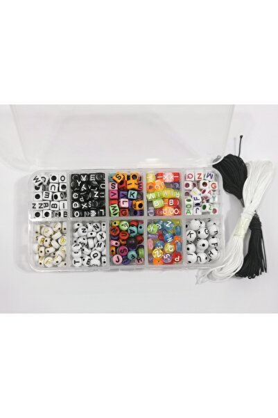 LİVZA BİJUTERİ Harf Boncuk Paraşüt Ipli Hobi Seti Kolye Bileklik Yapma Seti