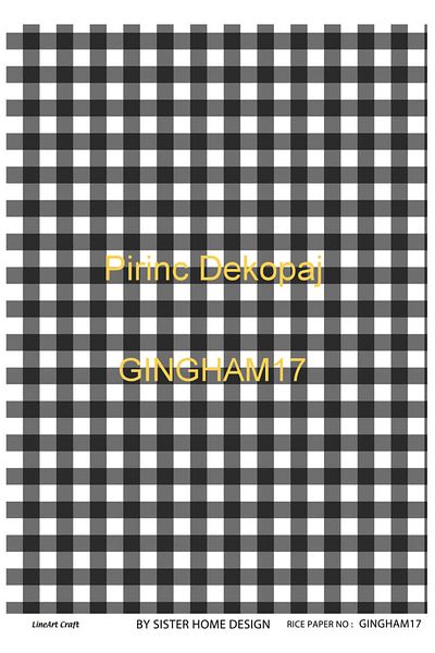 LİNEART Brass Decopage Paper La-gingham17