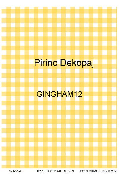 LİNEART La Gıngham12 - Brass Decopage Paper