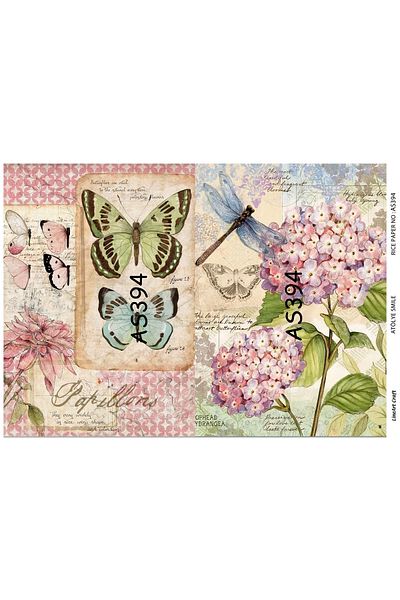 LİNEART Brass Decopage Paper La As394
