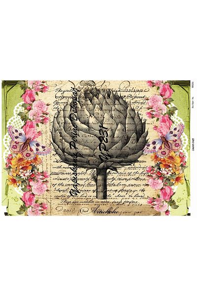 LİNEART Brass Decopage Paper La-yp231