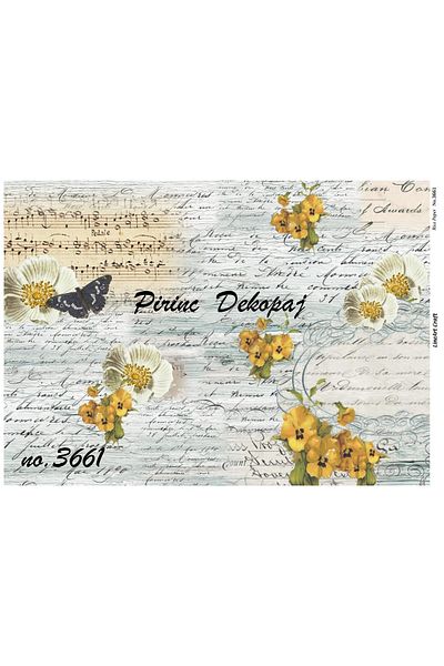 LİNEART Brass Decopage Paper La 3661