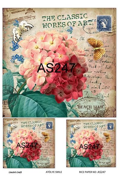 LİNEART Brass Decopage Paper La-as247