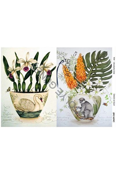 LİNEART Brass Decopage Paper La-ag06
