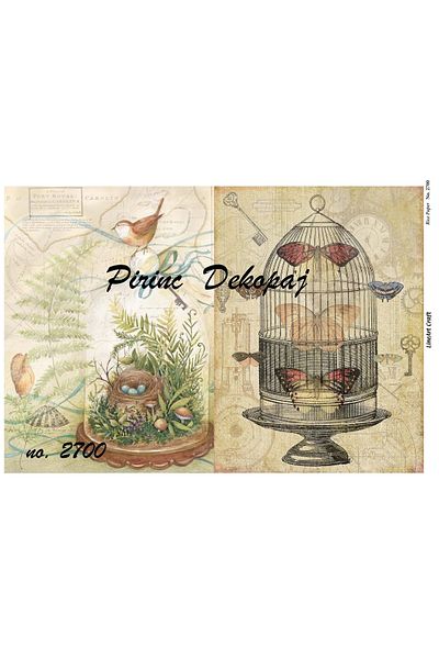 LİNEART Brass Decopage Paper La-2700
