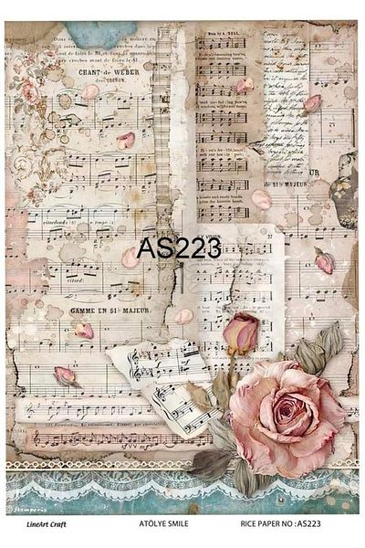 LİNEART Brass Decopage Paper La-as223