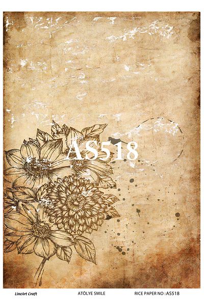 LİNEART Brass Decopage Paper La-as518