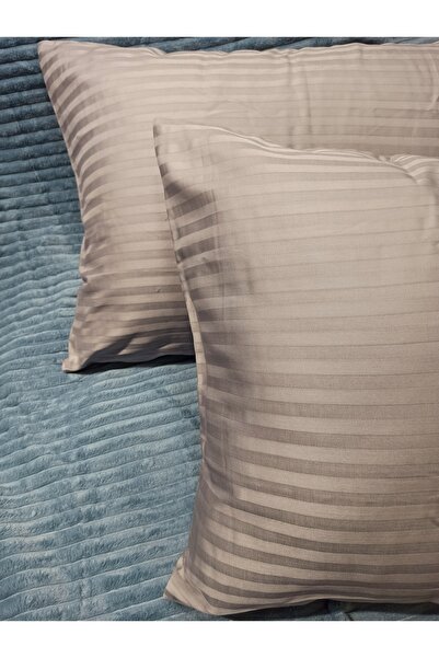 ŞENER HOME 2 Συσκευασίες Ριγέ Μαξιλαροθήκες με Βαμβακερό Σατέν Κάλυμμα 50x70 ...