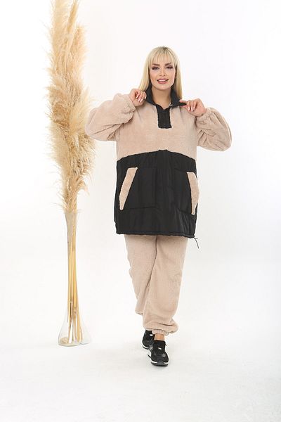 XL Modam Women's Plus Size Mink Color Plush Set