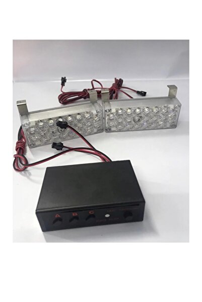 Fvtuningotoaksesuar Oto Panjur Arası Çakar Led 44 Ledli Kırmızı Mavi Uyumlu