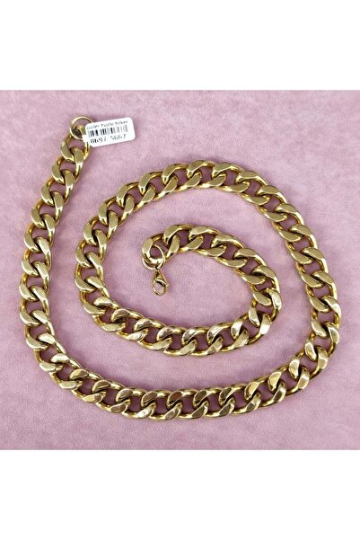 Güler Yüzlü Silver 60 Cm Kalın Gurmet Altın Kaplama Çelik Zincir
