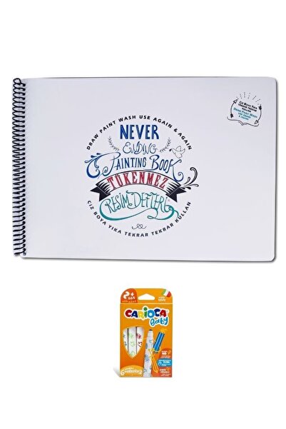 Akademi Çocuk -tükenmez Resim Defteri-1 Ressam Kediler- 35x50cm & Carioca 6 L...