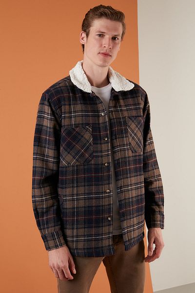 Buratti Βαμβακερό καρό Regular Fit Winter Lumberjack Jacket Ανδρικό παλτό 606343717