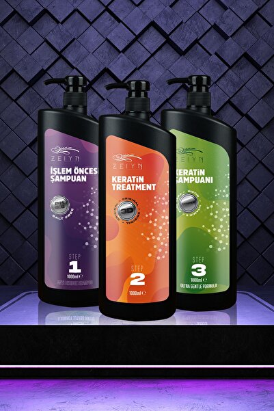 Zeiyn Brezilya Fönü 3'lü Set - Işlem Öncesi Şampuan 1 Lt + Keratin Jel 1 Lt +...