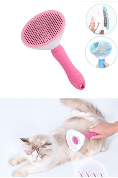 Genel Markalar Kedi Köpek Basmalı Profesyonel Tarak Pembe Renk