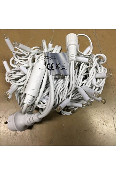 ACK 10 Metre Dış Mekan Ip65 Eklenebilir Beyaz Kablo Günışığı Işık Rengi Sabit 100 Ledli Yılbaşı Süsü