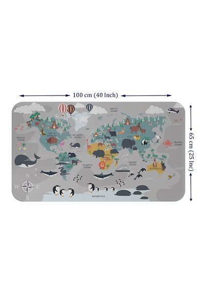 HARGE Educational World Map - Kids and Baby Room Wall Sticker