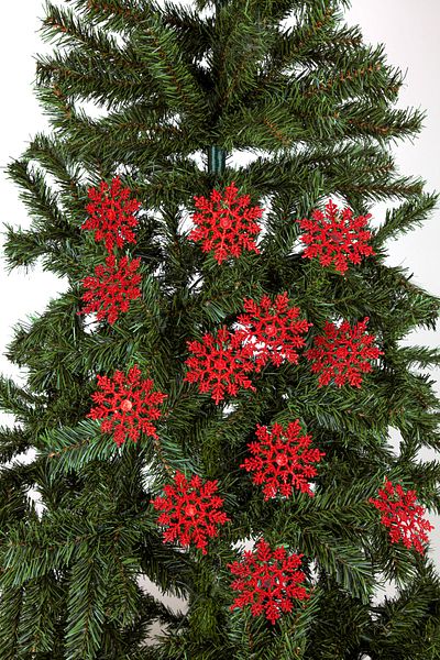Waldern Sbl Christmas Pine Tree Ornament Glitter Snowflake 12Li Sblshp 1064356