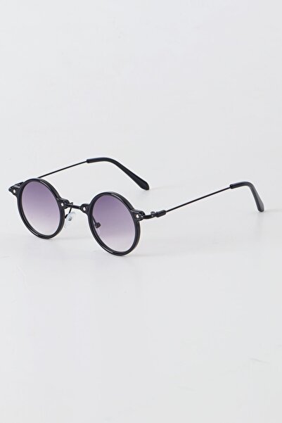 Kapin Holo Yuvarlak Retro Güneş Gözlüğü - Siyah Degrade