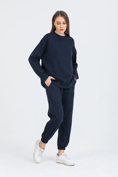 coder Γυναικείο Σετ Φούτερ Navy Blue με 3 νήματα