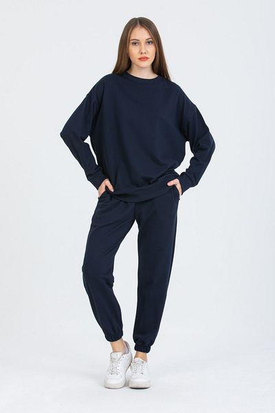 coder Γυναικείο Σετ Φούτερ Navy Blue με 3 νήματα
