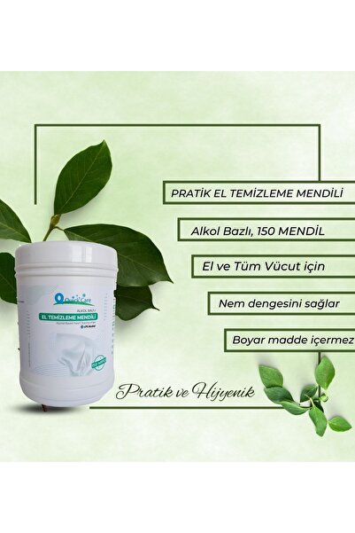 QUICKCARE Dezenfektanlı El Temizleme Mendili 150 Li - Islak Mendil