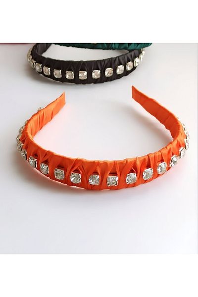 Ginger Takı Waterway Crystal Crown Satin Women Crown Bandă de păr